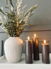 LED Blockkerzen / Taupe Grau 3 Stk. – Inkl. Fernbedienung