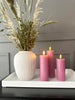LED Stumpenkerzen / VIOLETT 3 Stk. – inkl. Fernbedienung