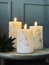 LED-Blockkerzen WILD FLORA – Set mit 3 Stk. und Fernbedienung
