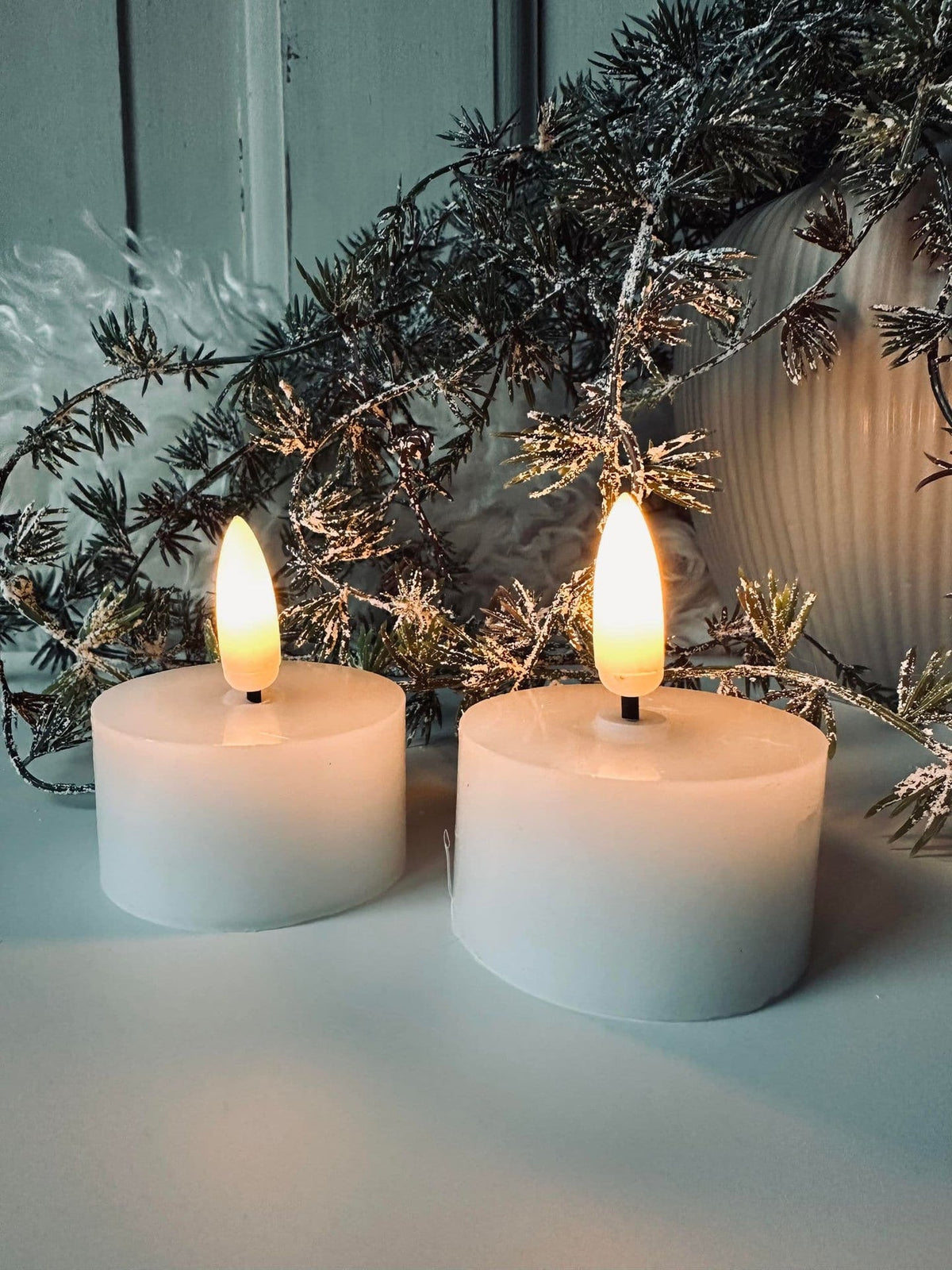 LED Fyrfadslys 2 stk - Hvid voks - VIAMAJA.DK