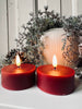 LED-Teelichter JUMBO 2 Stk. - Rotes Wachs