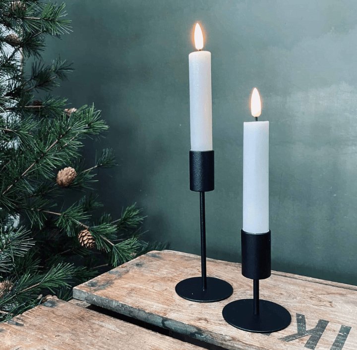 LED Kronelys 2 stk - 15 cm med timerfunktion - VIAMAJA.DK