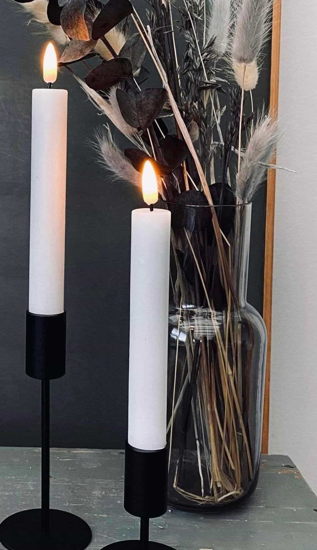 LED Kronelys 2 stk Hvid – 18cm - VIAMAJA.DK