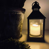 LED-Laterne aus Kunststoff mit Timer - 25 cm - Schwarz