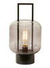 LED-Laterne mit Glaskuppel und Metallgriff
