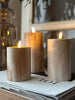 LED Marmor-Blockkerze 10 cm - Beige