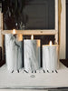 LED Marmor-Blockkerze 15 cm Grau