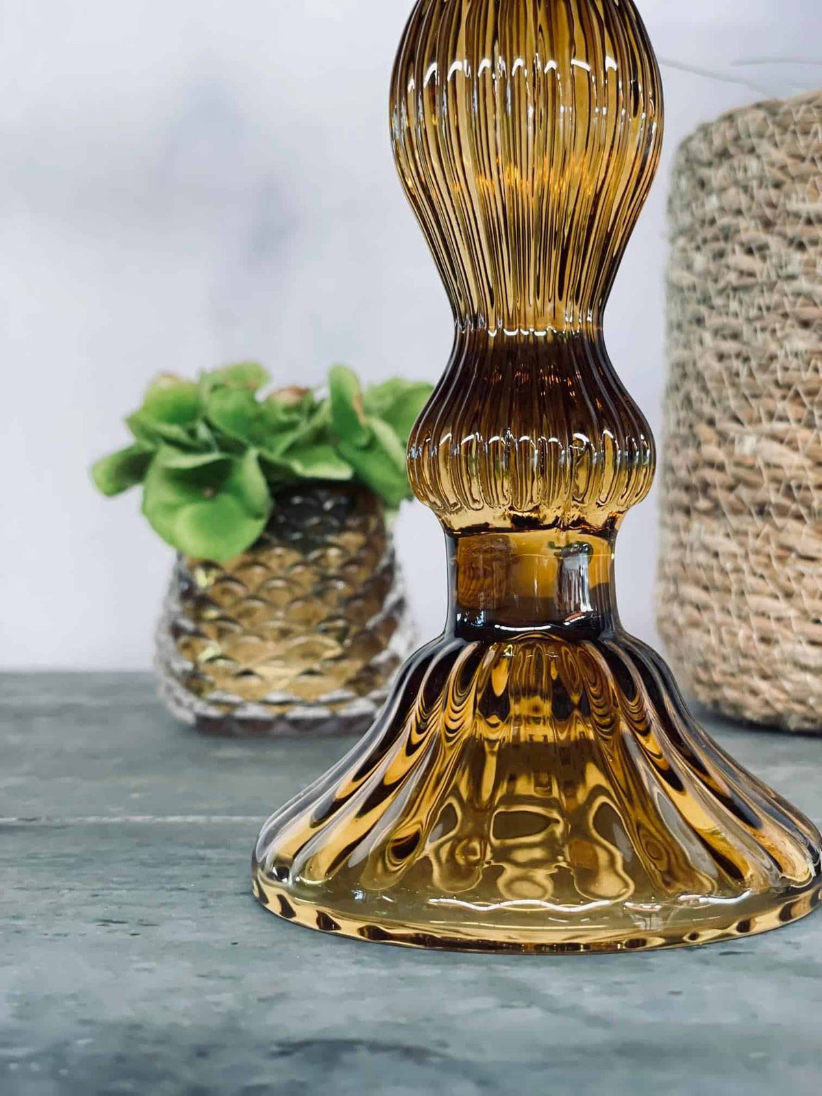 Lysestage i glas – Stor - VIAMAJA.DK