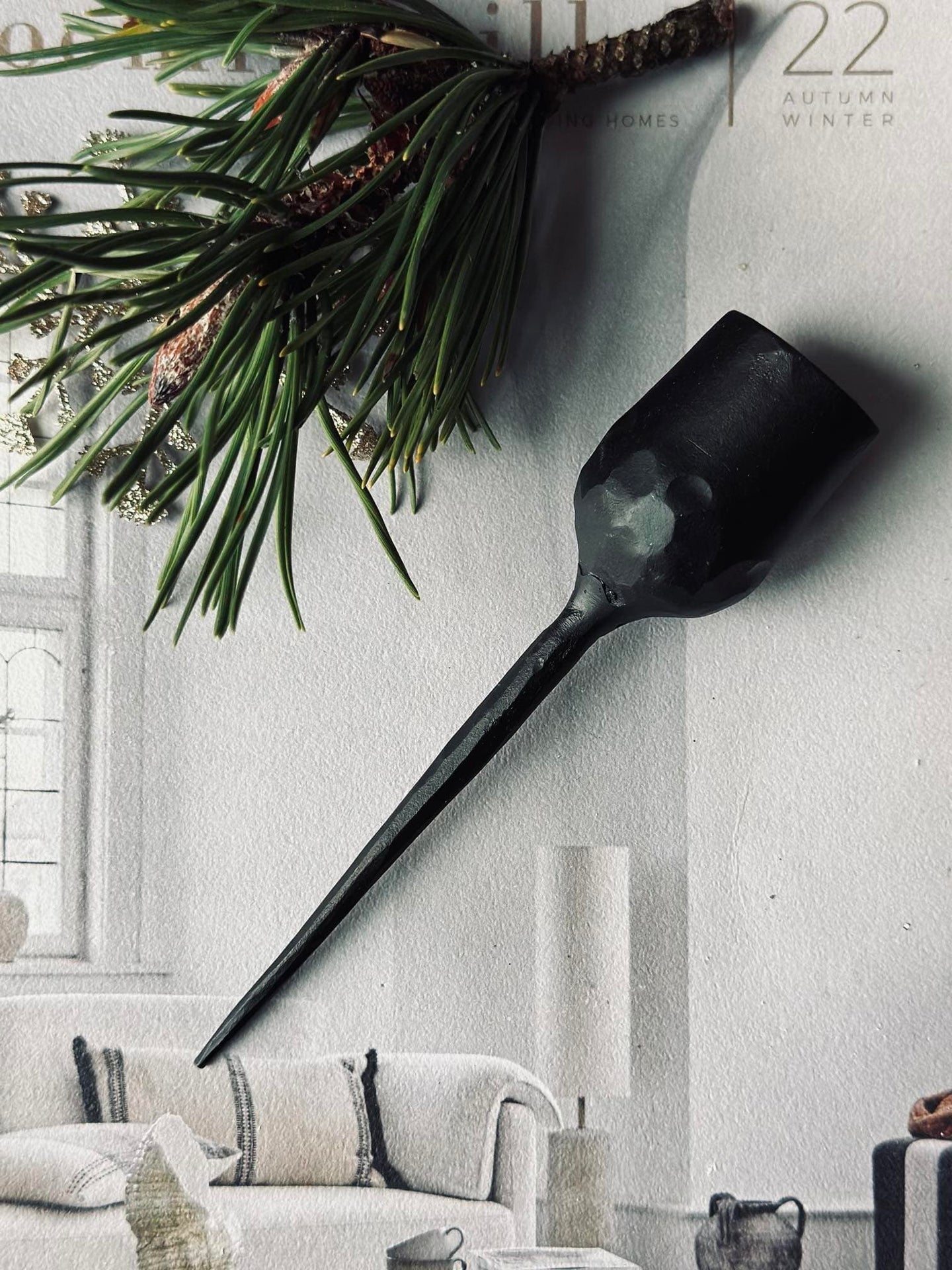 Lysholder med spyd - 13 cm  - VIAMAJA.DK