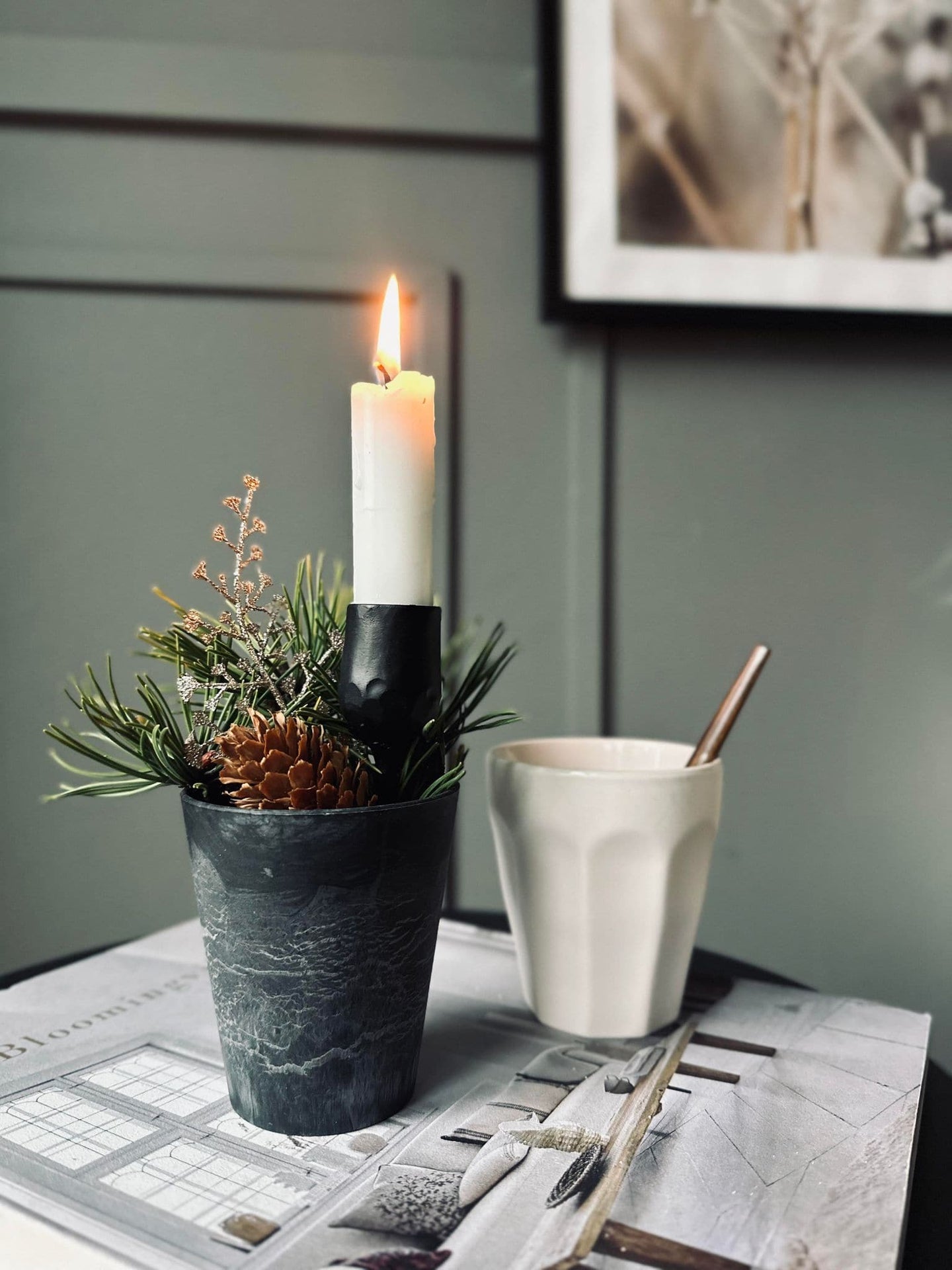Lysholder med spyd - 13 cm  - VIAMAJA.DK