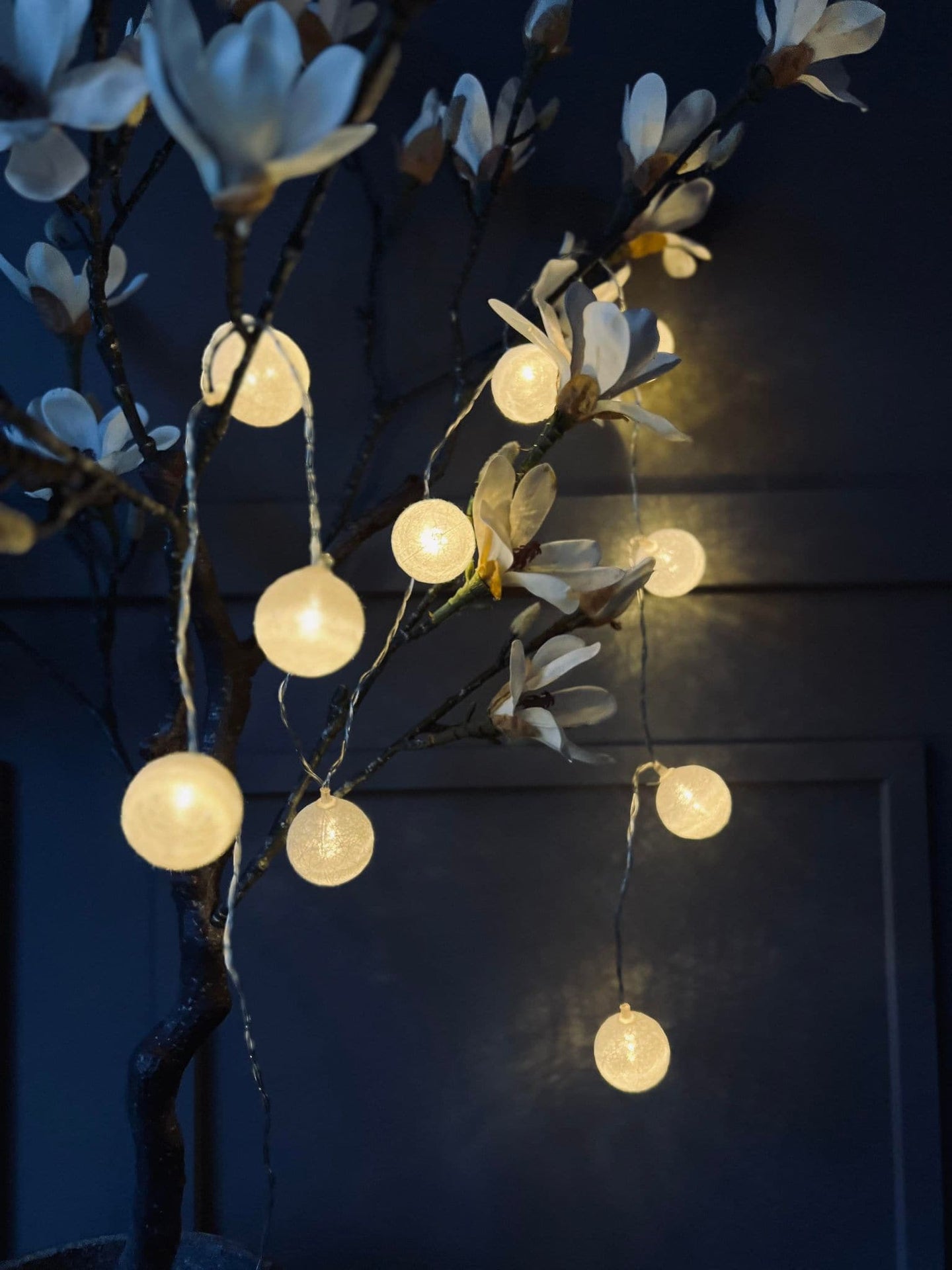 Lyskæde deko med 10 led kugler - batteriboks - VIAMAJA.DK
