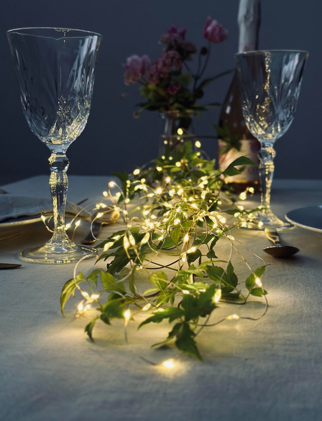 Lyskæde silver wire med 100 LED Lys - VIAMAJA.DK