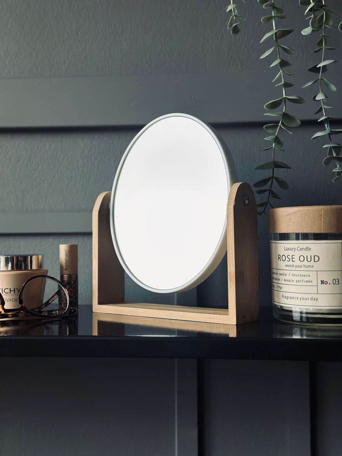 Makeup spejl - Bambus Rund - VIAMAJA.DK