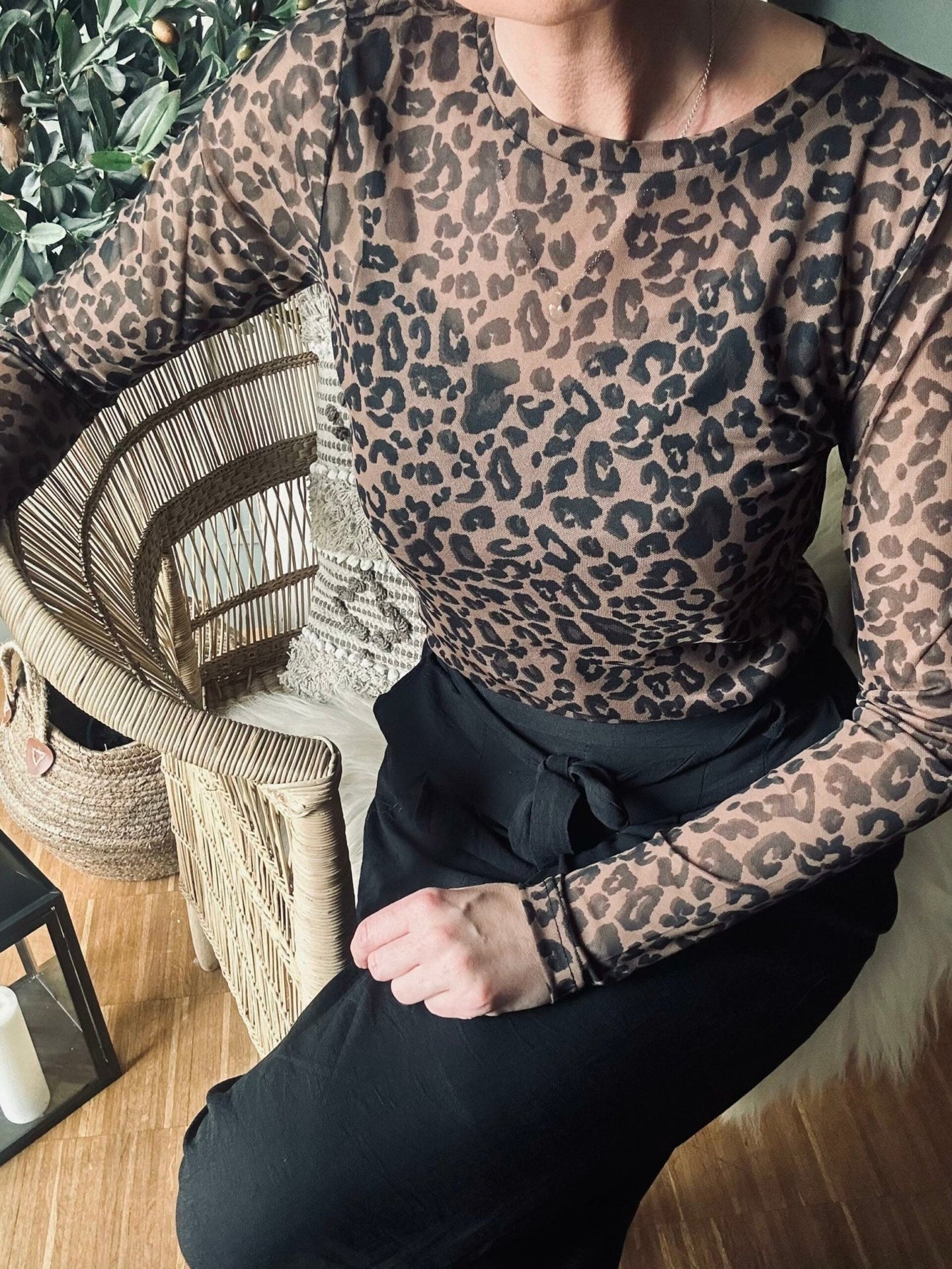 Mesh bluse Leopard - VIAMAJA.DK