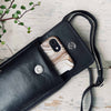 Handy-Crossbody FREJA, schwarz - schwarzes Leder