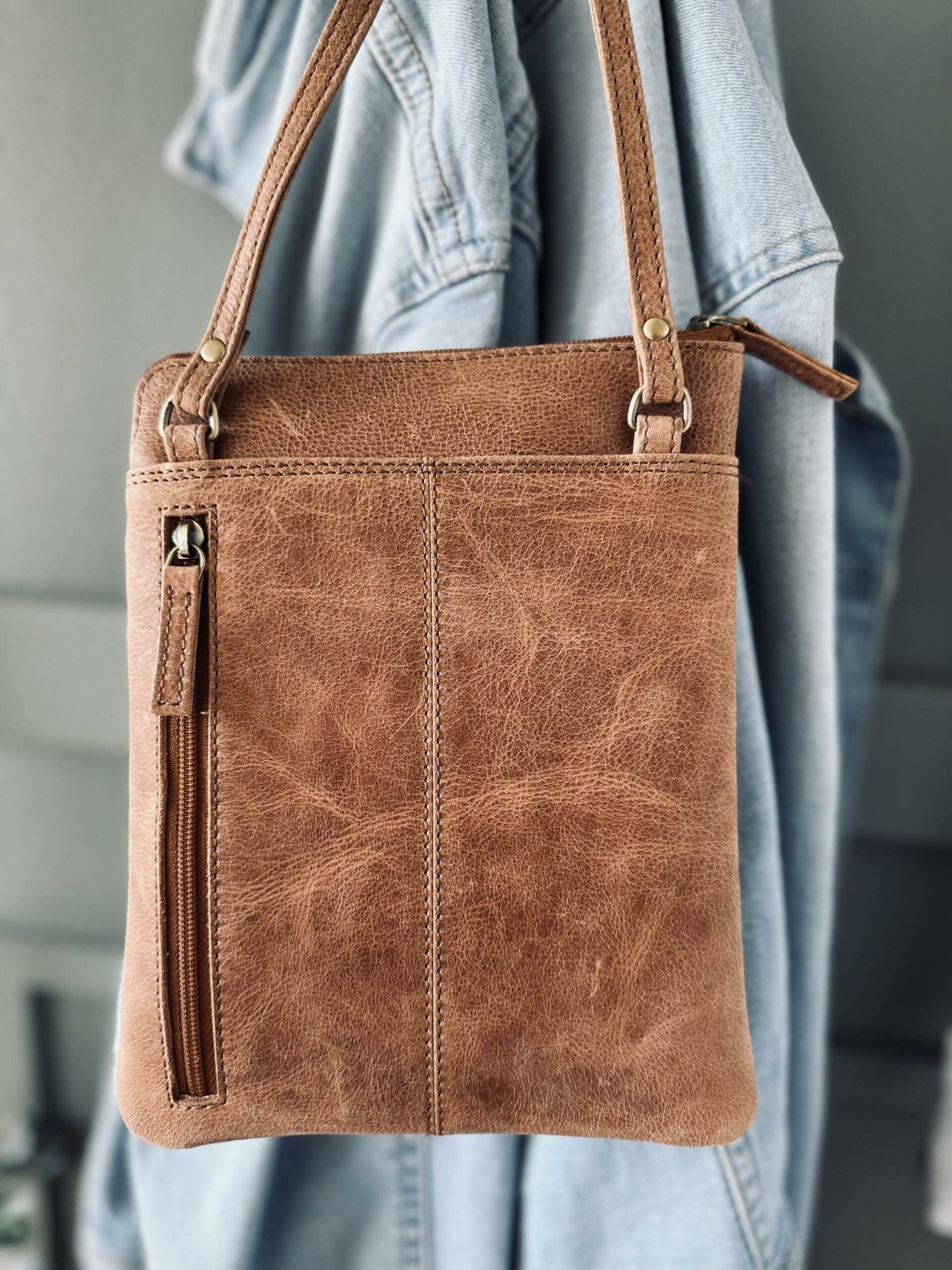 Mobiltaske – Vintage cognac - VIAMAJA.DK