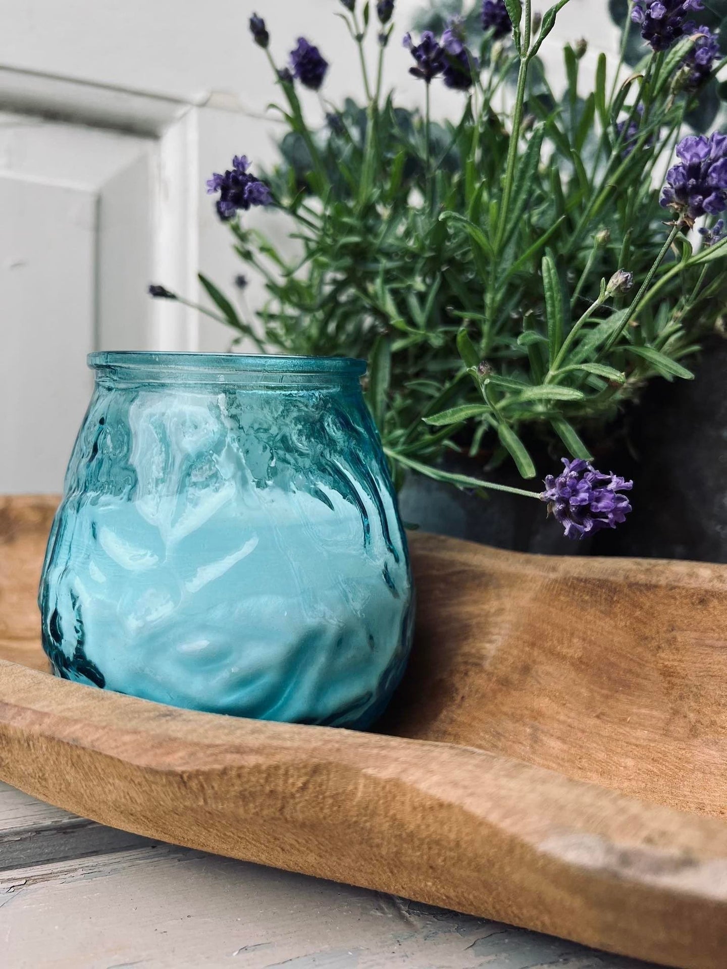 Myggelys Citronella i farvet glas - Blå - VIAMAJA.DK