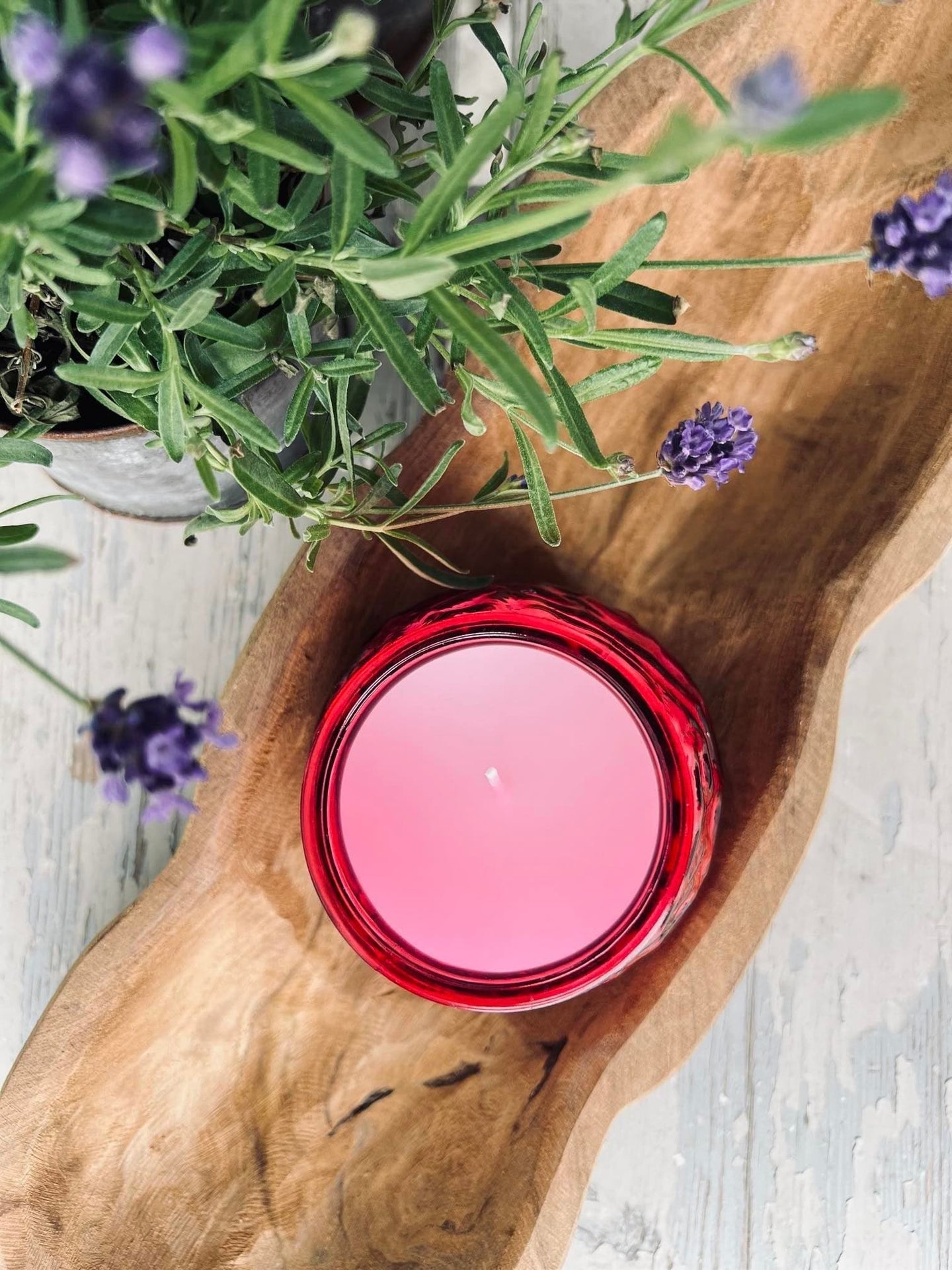 Myggelys Citronella i farvet glas - PINK - VIAMAJA.DK