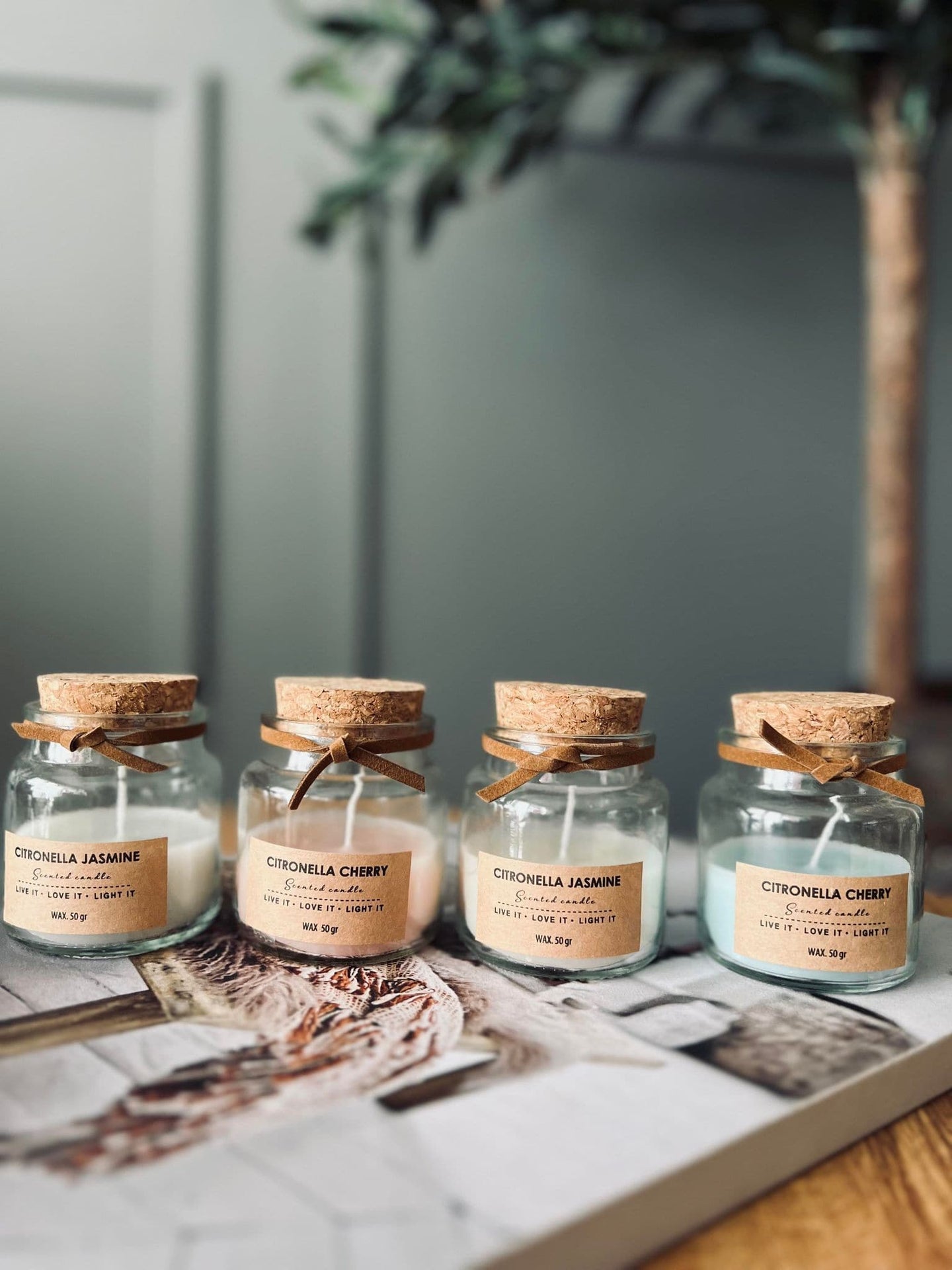 Myggelys i lille glas - Citronella mix - VIAMAJA.DK