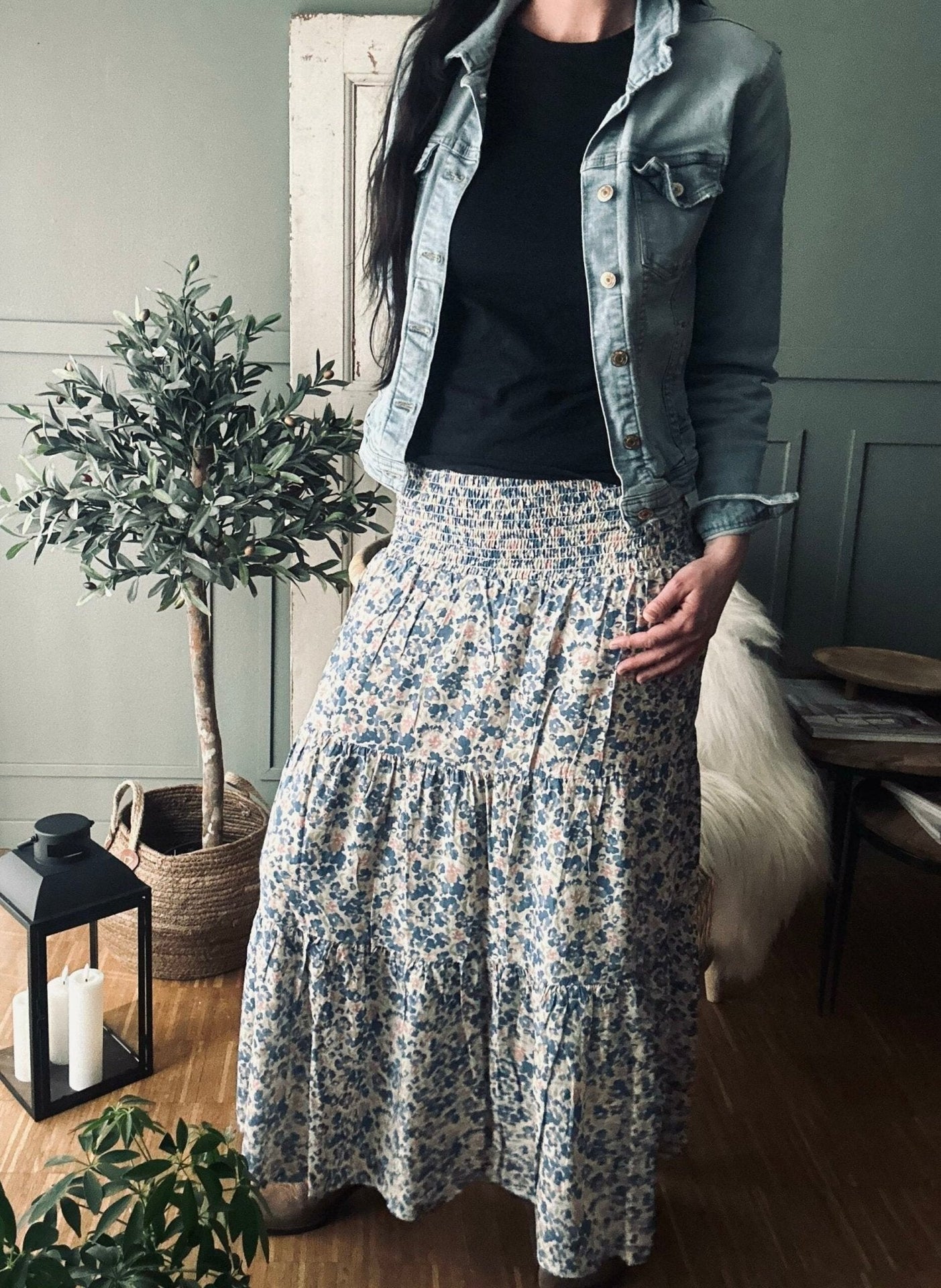 Nederdel Boho – Summer Blue - VIAMAJA.DK