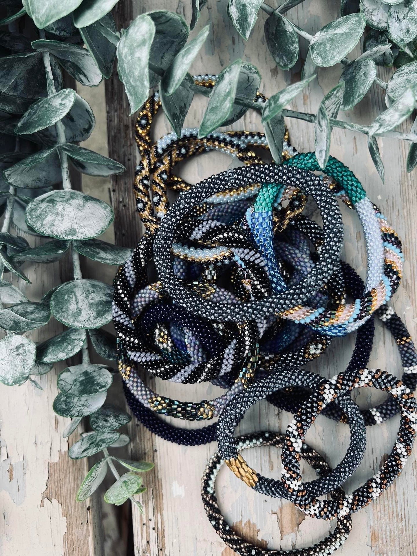 Nepal armbånd - Blue mix - VIAMAJA.DK
