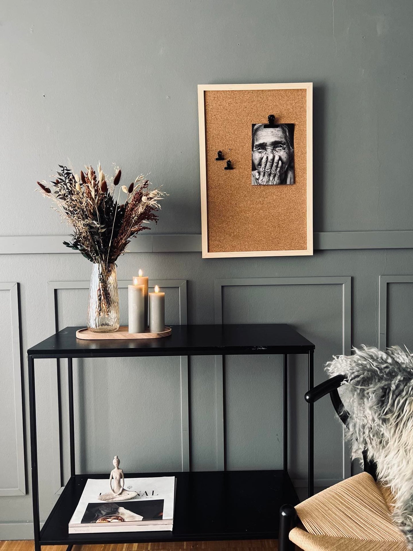 Opslagstavle kork 40x60cm - Kraftig ramme Natur - VIAMAJA.DK