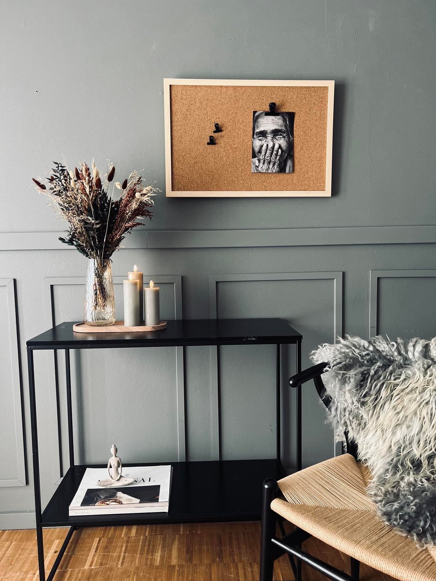 Opslagstavle kork 40x60cm - Kraftig ramme Natur - VIAMAJA.DK