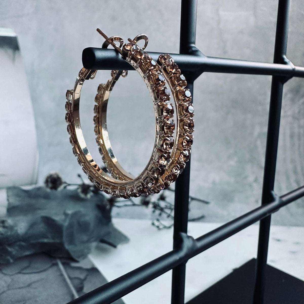 Øreringe Smilla Hoops - Champagne - VIAMAJA.DK
