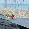 Ohrstecker Single GIA Magenta 18K vergoldet – 1 Stk