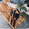 Käsemesser mit Holzgriff, Set aus 3 Stück