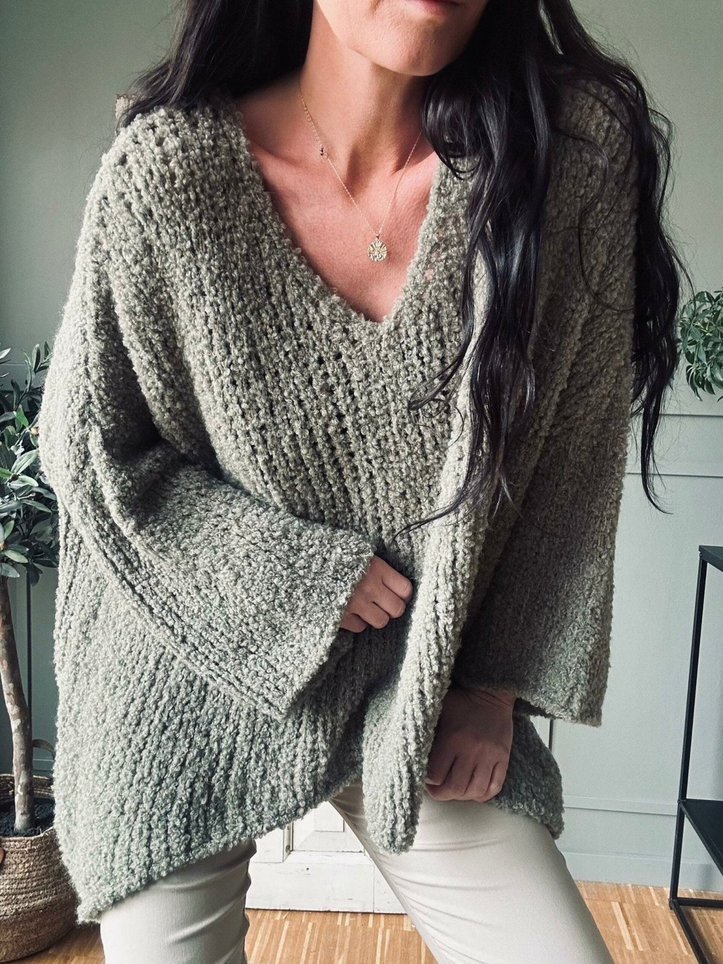 Oversize Cozy – Kaki - VIAMAJA.DK