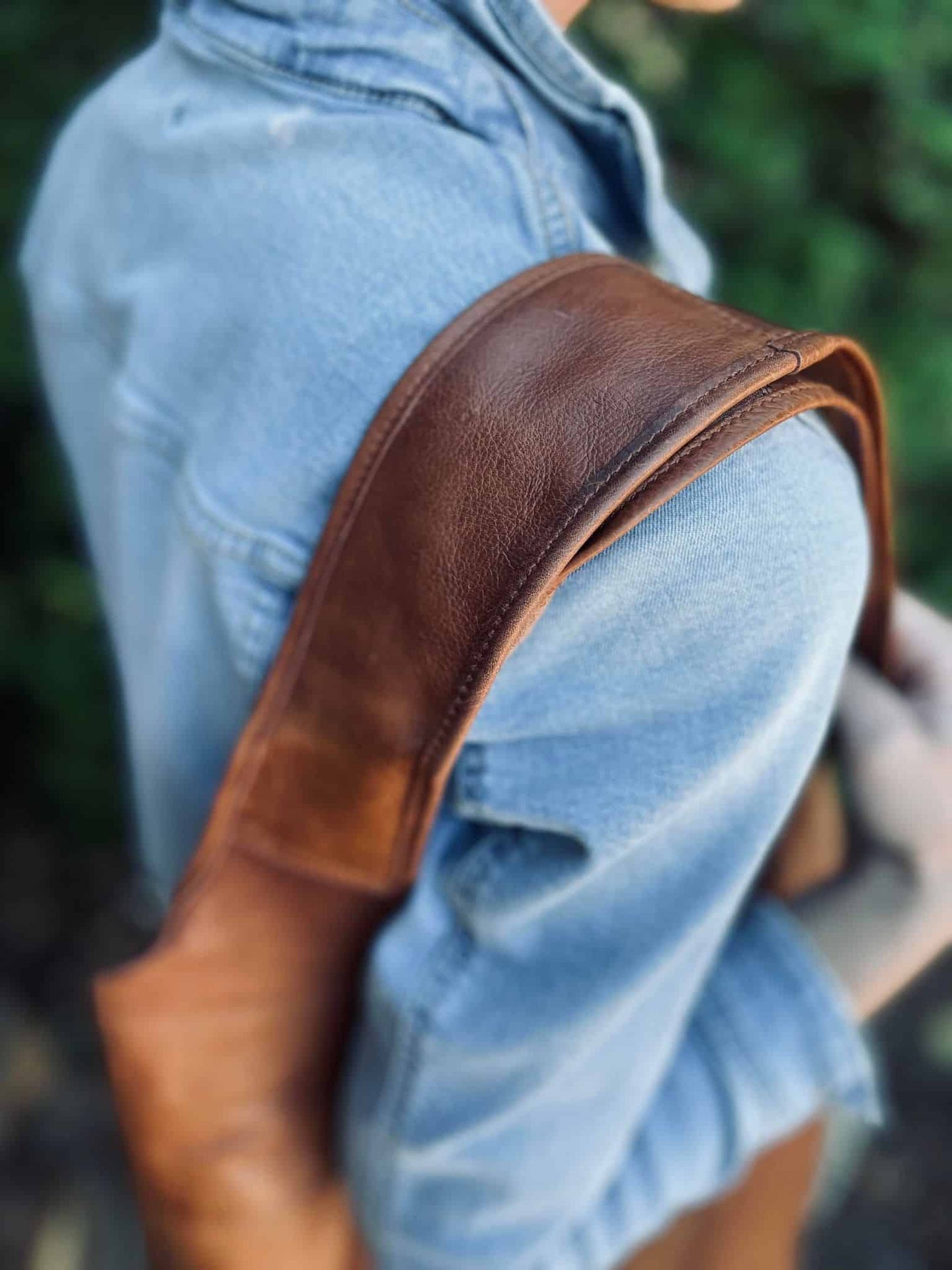 Oversize Læder Shopper – Walnut - VIAMAJA.DK
