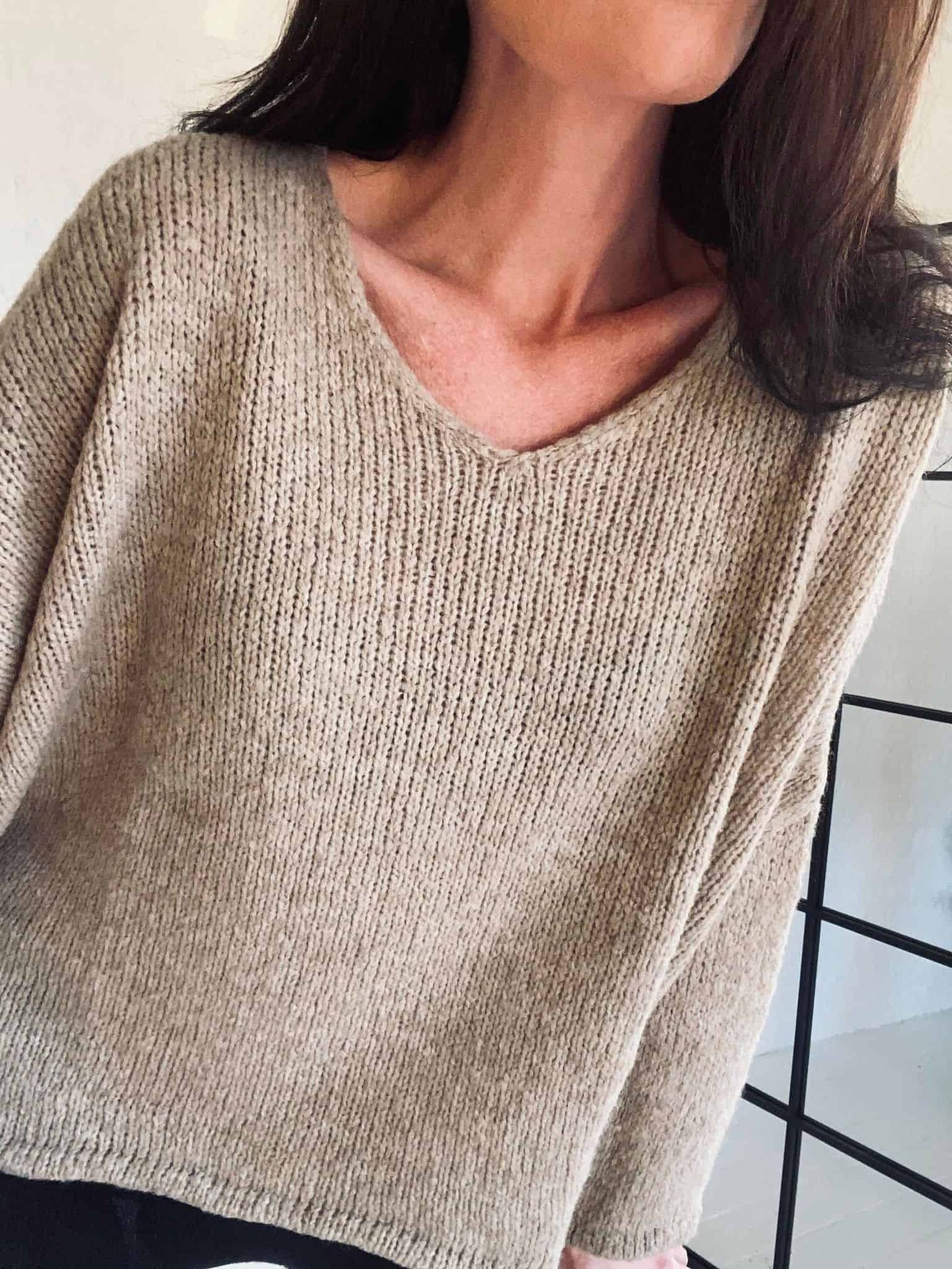 Oversize strik Nilla – Beige - VIAMAJA.DK