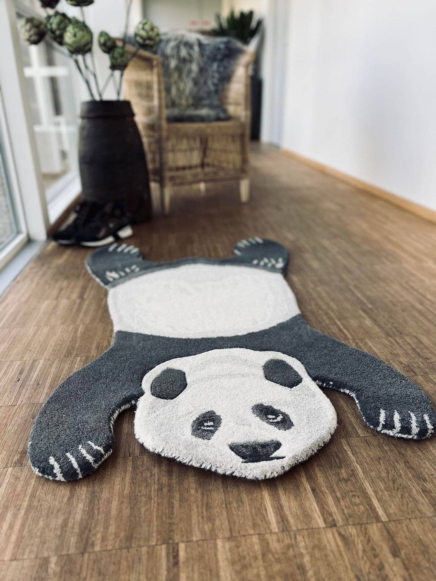PANDA TÆPPE I ULD 68 x 113cm - VIAMAJA.DK