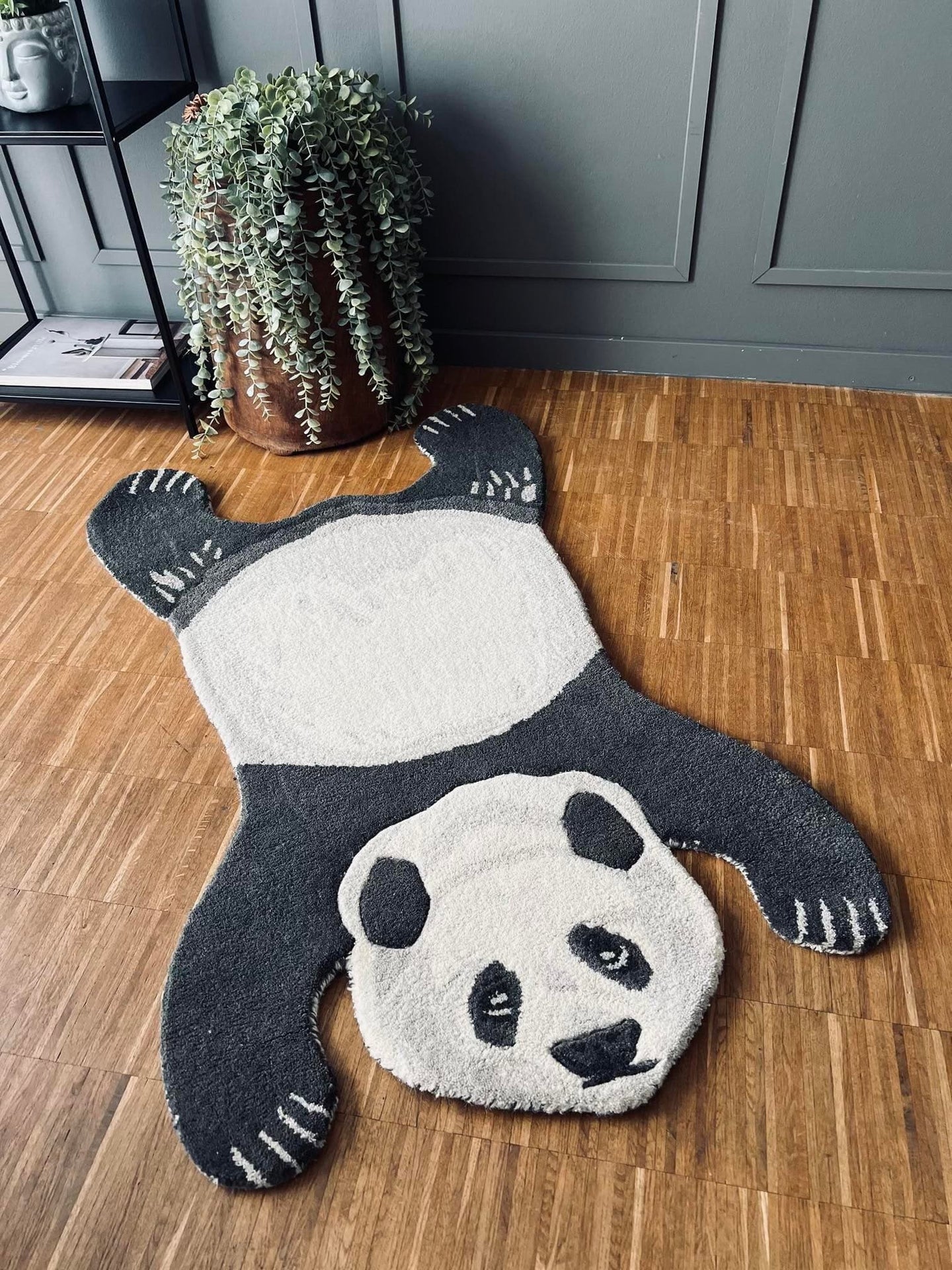 PANDA TÆPPE I ULD 68 x 113cm - VIAMAJA.DK