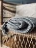 Plaid - Grau gestreift Recycelte Baumwolle