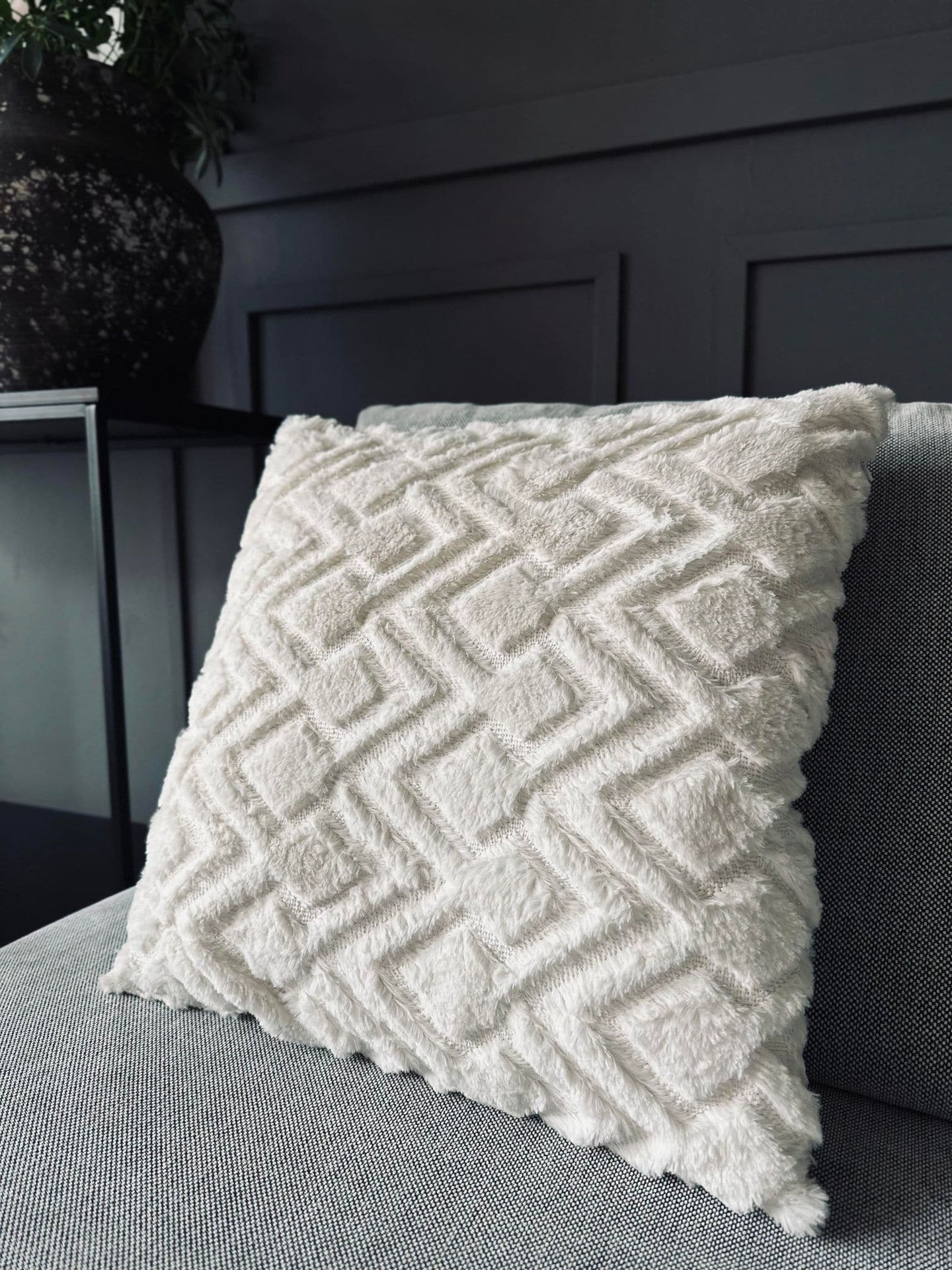 Pude ink fyld - 45x45cm Lys ZigZag - VIAMAJA.DK