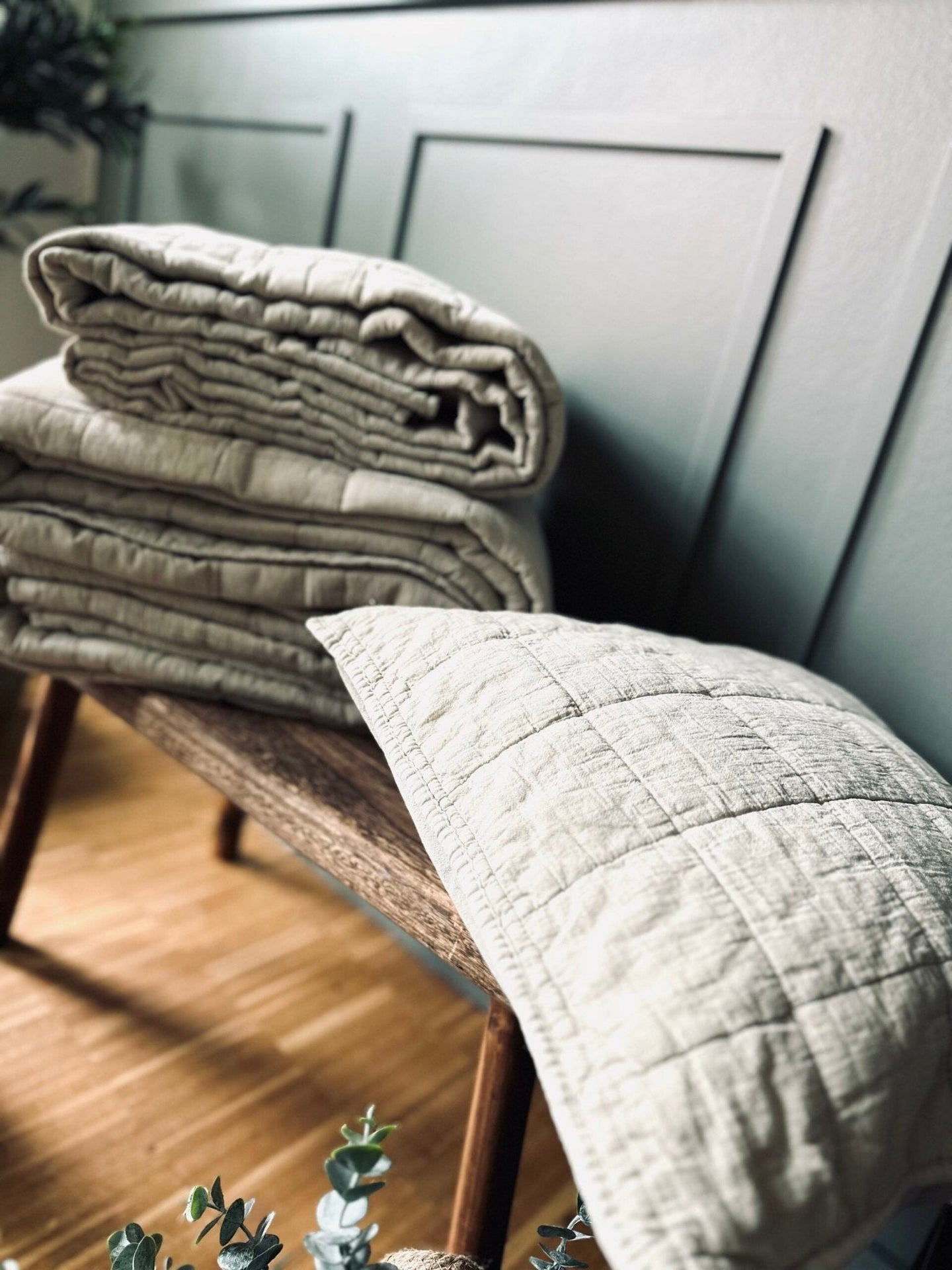 Pudestykke STONE-WASHED Quilt – Nature 50×70 - VIAMAJA.DK
