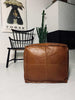 Pouf in Cognac-Leder