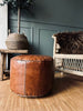 Pouf mit glatter Oberseite - Cognac