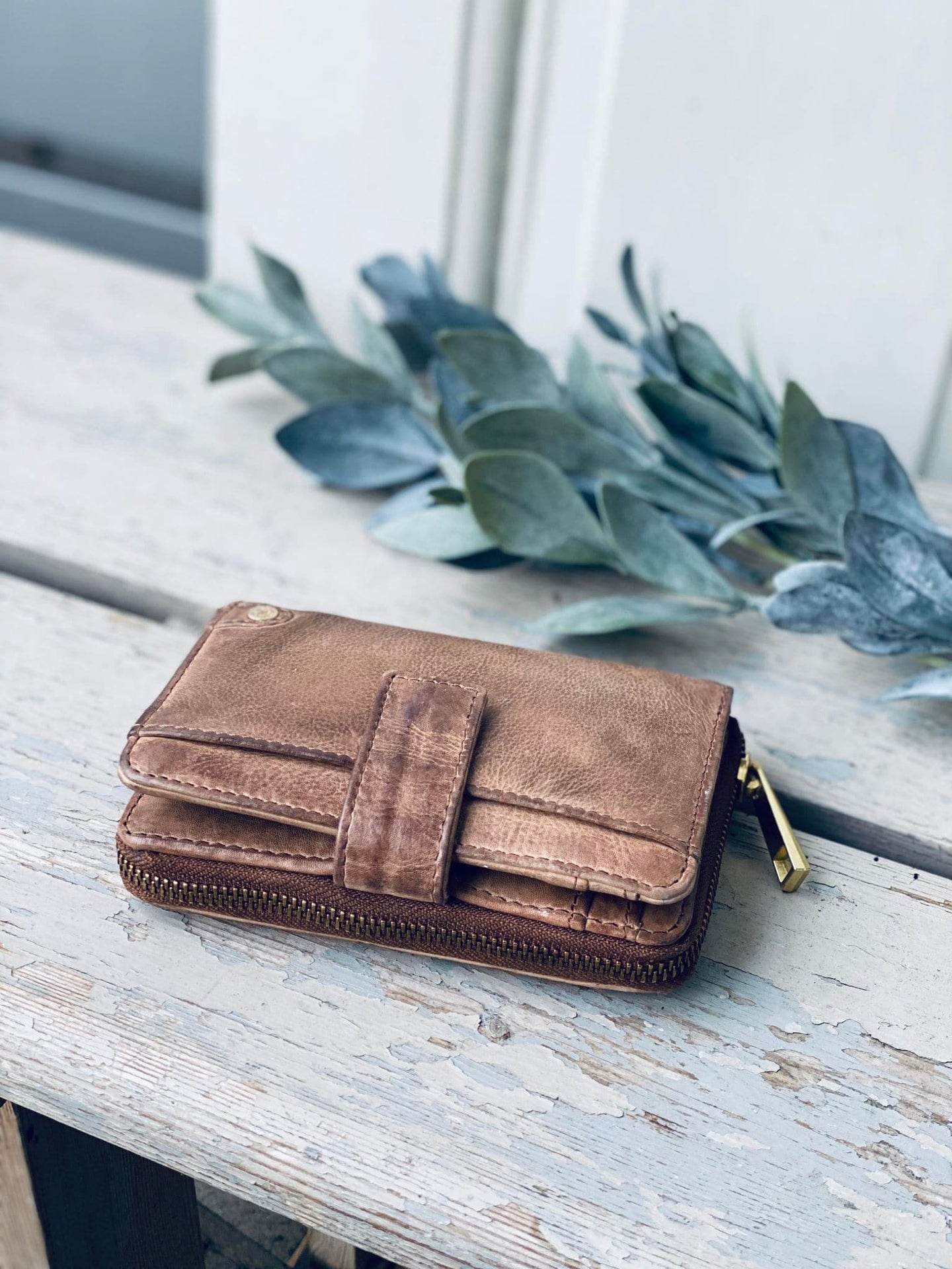 Pung i lækker blød skind - Walnut - VIAMAJA.DK