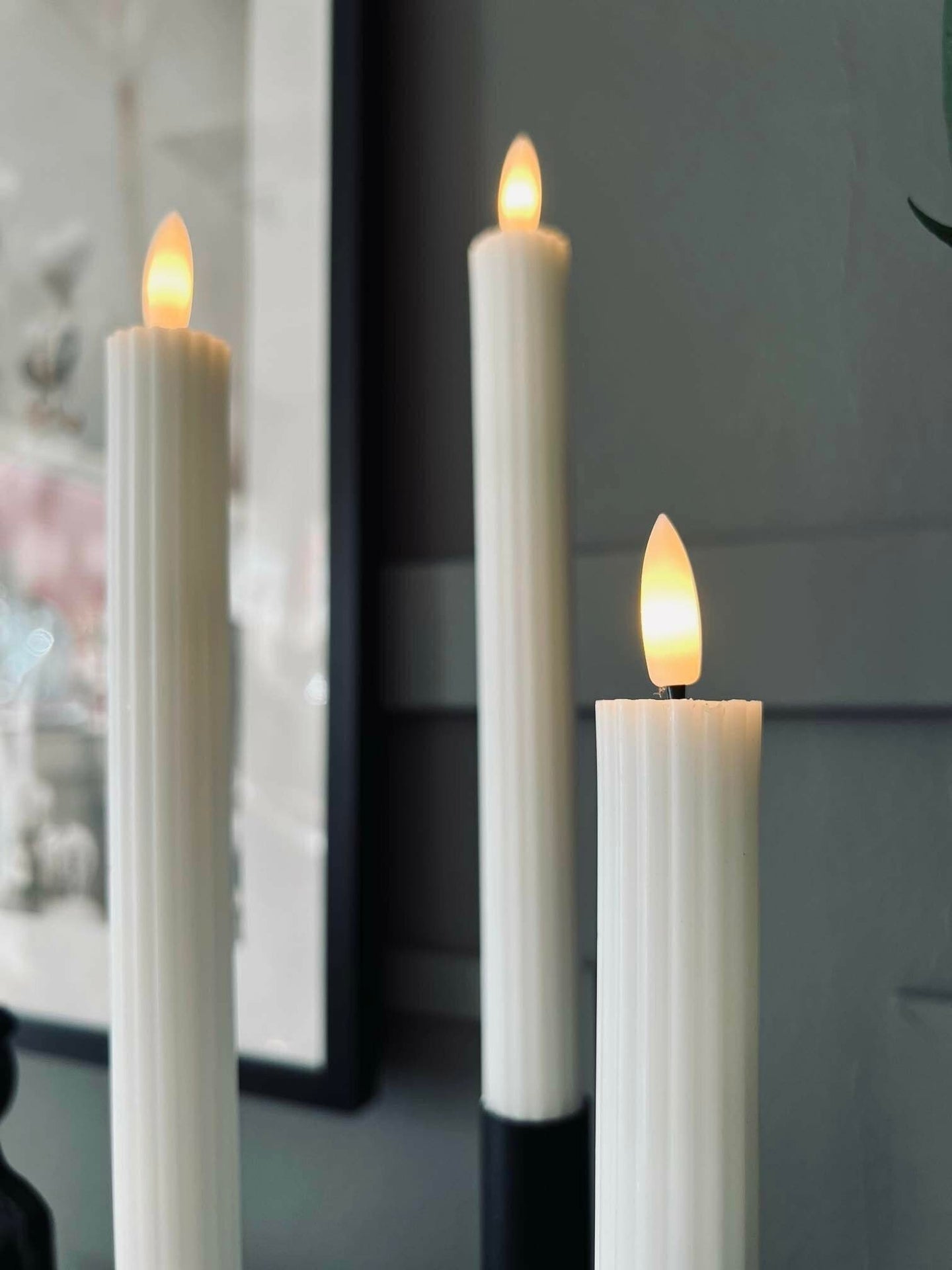 Rillet Stagelys H 22,5cm - 3 stk med timerfunktion - VIAMAJA.DK