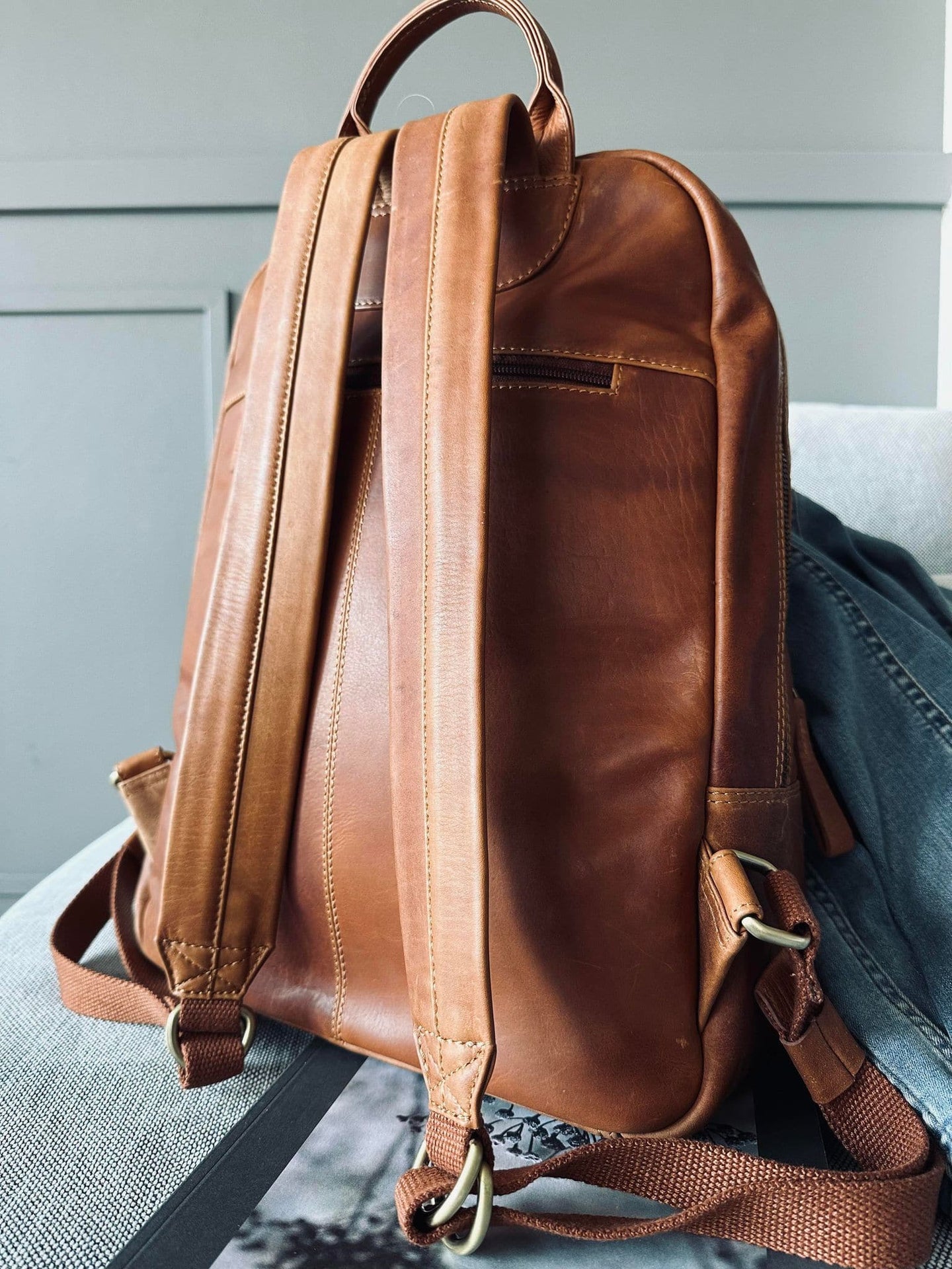 Rygsæk Cognac leather - VIAMAJA.DK