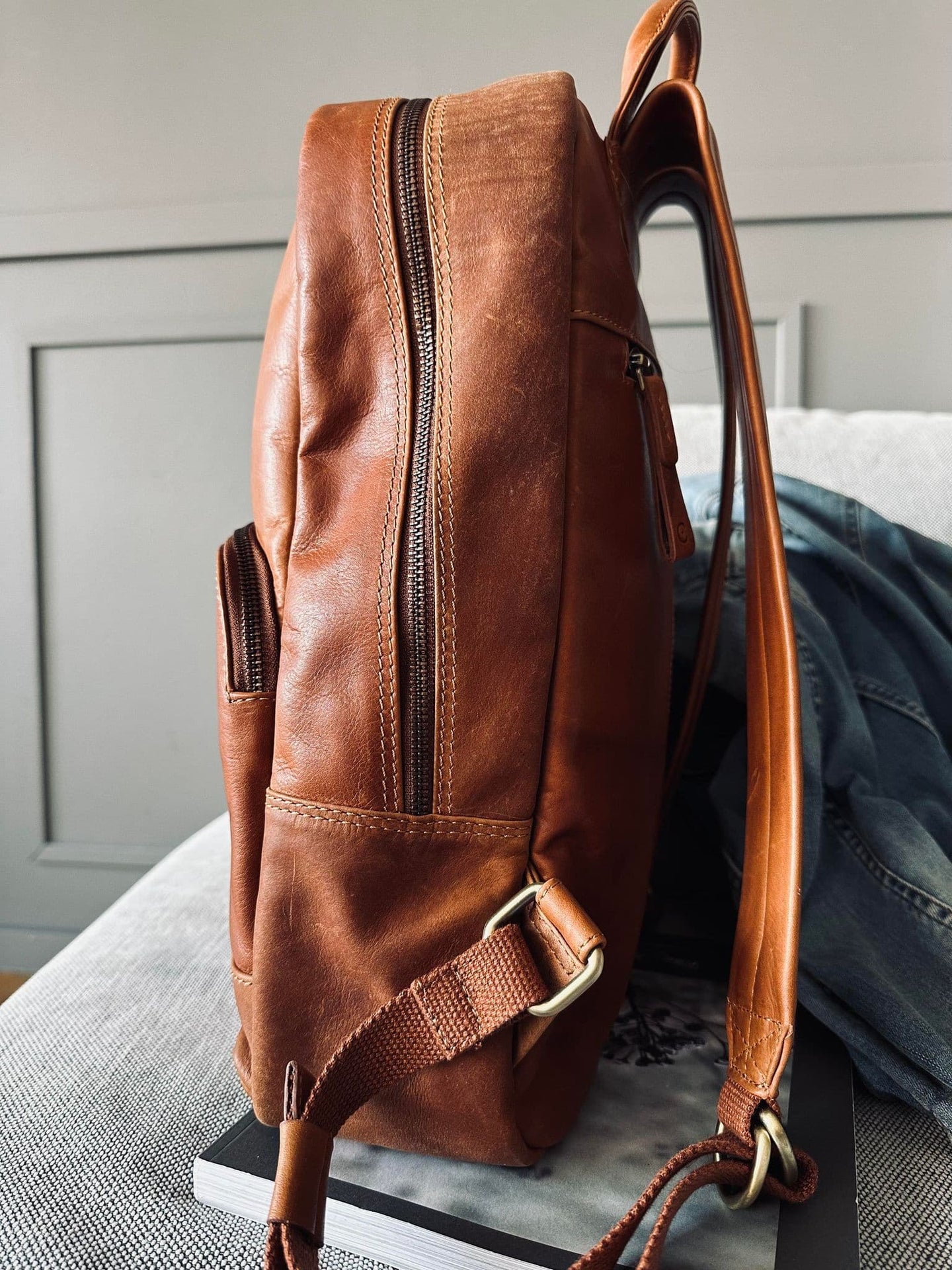 Rygsæk Cognac leather - VIAMAJA.DK