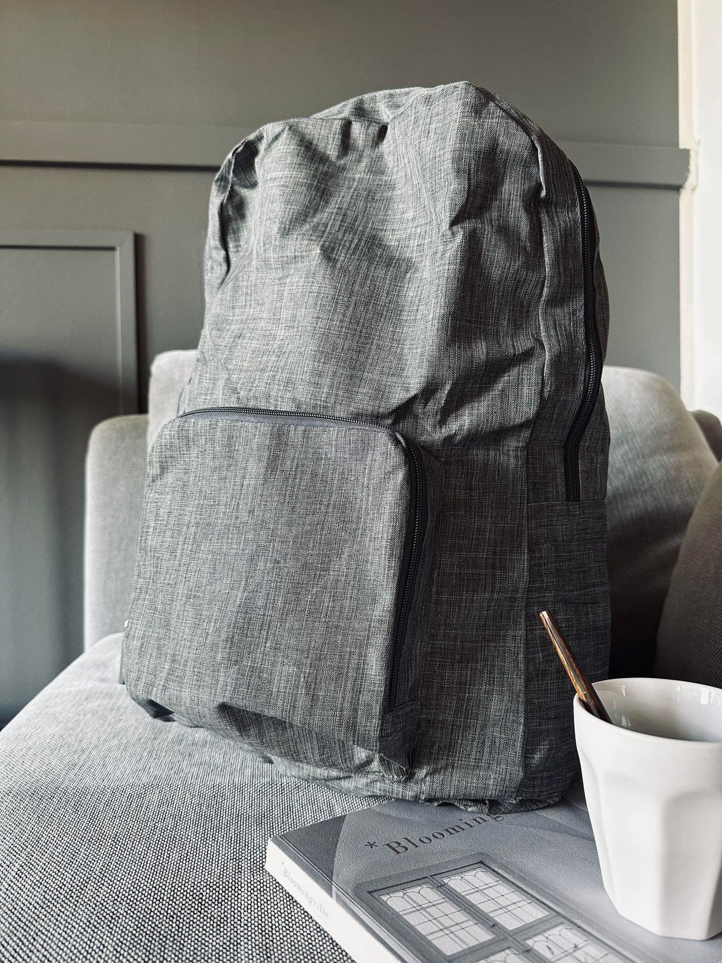 Rygsæk - Grå nylon foldbar - VIAMAJA.DK