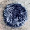 Sitzauflage aus Kunstfell - JEANS BLAU Ø37cm