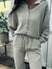 Set mit Waffelhemd und Hose – hellbeige Baumwolle