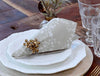 Serviette mit Blumen - Hell-Latte