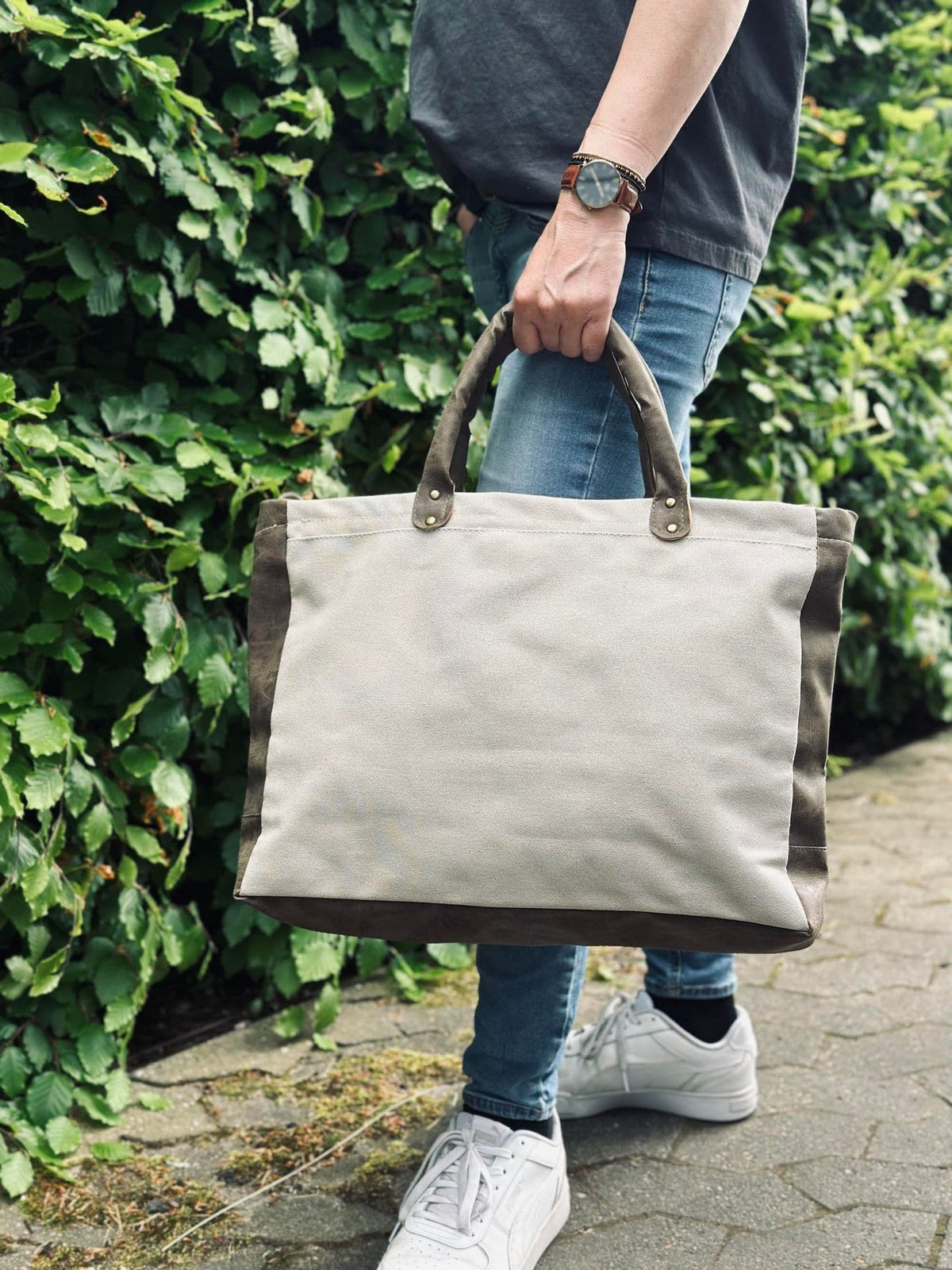 Shopper - Beige kanvas - VIAMAJA.DK