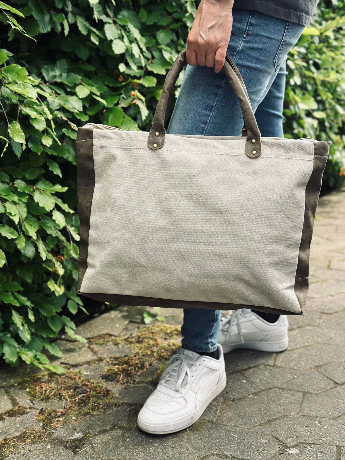 Shopper - Beige kanvas - VIAMAJA.DK